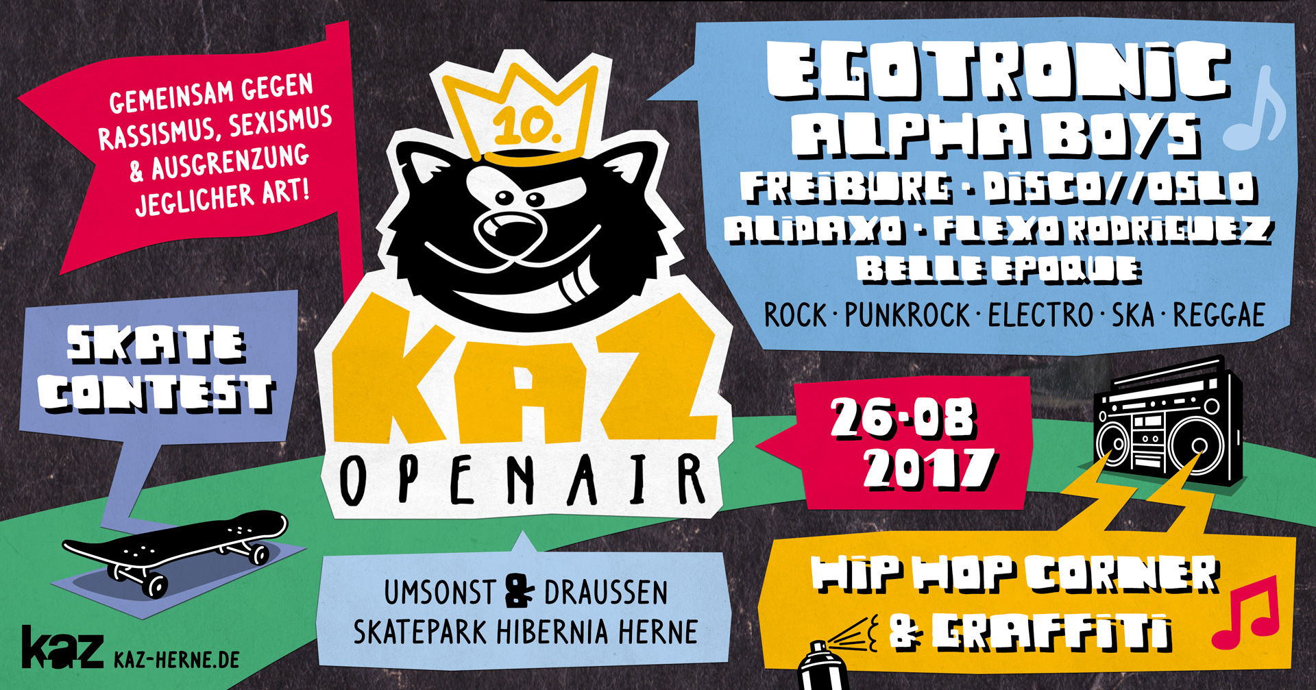 10. KAZ-Open Air am 26. August 2017 im Skatepark Hibernia Herne